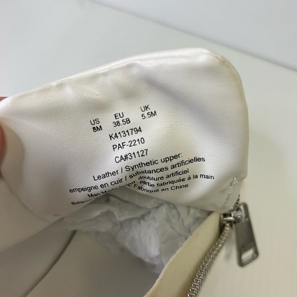 🤍”DKNY” NWT Women’s Matti Lace Up White Sneakers w/ Side Silver Zipper Detailing - Picture 9 of 15